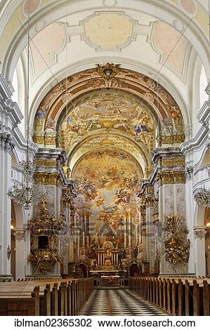 Stock Image - "Frescoes by Bartolomeo Altomonte, Spital am Pyhrn collegiate church, Pyhrn-Priel, Traunviertel region, Upper Austria, Austria, Europe". Fotosearch