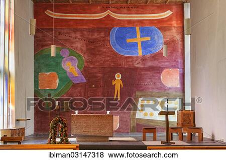 Stock Photo - "Frescoes by Ferdinand Gehr in Provost Church, monastery, Sankt Gerold, Grosses Walsertal, Vorarlberg, Austria, Europe". Fotosearch