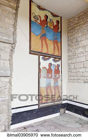 "Frescoes, Palace of Knossos, Heraklion, Crete, Greece, Europe" View Large Photo Image Stock Image - "Frescoes, Palace of Knossos, Heraklion, Crete, Greece, Europe". Fotosearch
