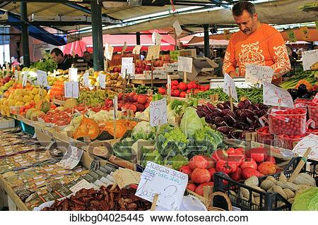 Stock Photography - "Fresh fruits and vegetables, Rialto market, Venice, Veneto, Italy, Europe". Fotosearch