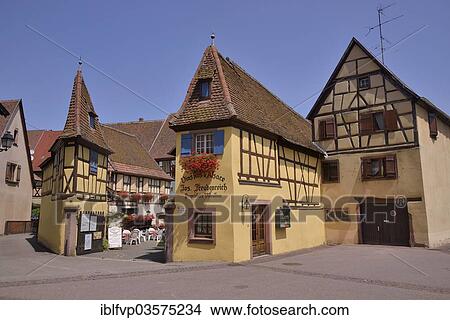 "Freudenreich"""" winery in Eguisheim, named favorite village of the French in 2013, Le Village Prefere, Eguisheim, Departement Haut-Rhin, Alsace, France, Europe" View Large Photo Image Picture - "Freudenreich"""" winery in Eguisheim, named favorite village of the French in 2013, Le Village Prefere, Eguisheim, Departement Haut-Rhin, Alsace, France, Europe". Fotosearch