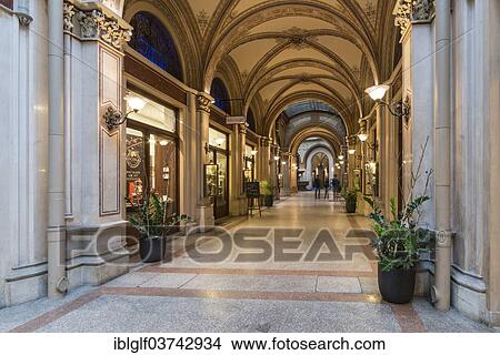 Picture - "Freyung Passage or Ferstel Passage shopping arcade, Innere Stadt, Vienna, Vienna State, Austria, Europe". Fotosearch