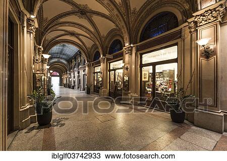 Stock Image - "Freyung Passage or Ferstel Passage shopping arcade, Innere Stadt, Vienna, Vienna State, Austria, Europe". Fotosearch
