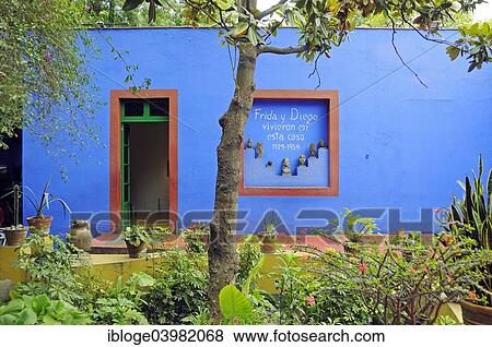 "Frida Kahlo Museum, also Casa Azul, historic colonial district of Coyoacan, Mexico City, Federal District, Mexico, North America" View Large Photo Image Stock Photo - "Frida Kahlo Museum, also Casa Azul, historic colonial district of Coyoacan, Mexico City, Federal District, Mexico, North America". Fotosearch