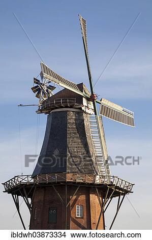 Picture - "Frisia-Muhle, windmill, Norden, East Frisia region, Lower Saxony, Germany, Europe". Fotosearch