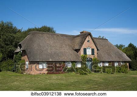 Stock Photo - "Frisian house, Braderup, Sylt, North Frisia, Schleswig-Holstein, Germany, Europe". Fotosearch