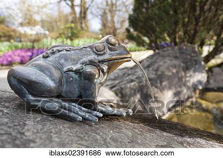 Stock Photograph - "Frog fountain on the island of Mainau, Baden-Wuerttemberg, Germany, Europe". Fotosearch