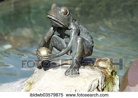 Stock Photography - "Frog Prince, fairy tale fountain, Steinau an der Strasse, Hesse, Germany, Europe". Fotosearch