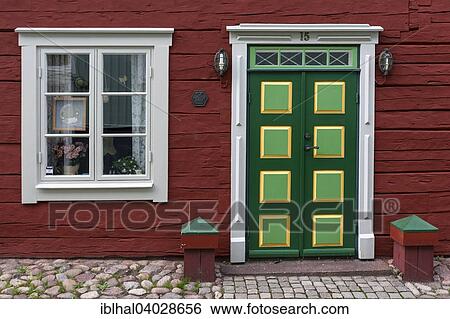 "Front door, windows, typical wooden house, Eskjo, Smaland, Sweden, Europe" View Large Photo Image Stock Photograph - "Front door, windows, typical wooden house, Eskjo, Smaland, Sweden, Europe". Fotosearch