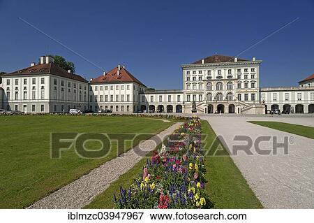 Stock Photo - "Front of Nymphenburg Palace, Nymphenburg, Munich, Upper Bavaria, Bavaria, Germany, Europe". Fotosearch