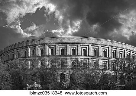 "Frontal view of the former unfinished Congress Hall of the NSDAP 1933-1945, Documentation Centre, Nazi Party Rally Grounds, Nuremberg, Middle Franconia, Bavaria, Germany, Europe" View Large Photo Image Stock Photo - "Frontal view of the former unfinished Congress Hall of the NSDAP 1933-1945, Documentation Centre, Nazi Party Rally Grounds, Nuremberg, Middle Franconia, Bavaria, Germany, Europe". Fotosearch