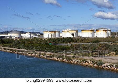 "Frontignan, petrol tanks along the canal, Herault, France, Europe" View Large Photo Image Stock Image - "Frontignan, petrol tanks along the canal, Herault, France, Europe". Fotosearch