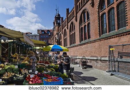"Fruit and vegetable stands next to the Market Hall, Gdansk, Poland, Europe" View Large Photo Image Stock Image - "Fruit and vegetable stands next to the Market Hall, Gdansk, Poland, Europe". Fotosearch