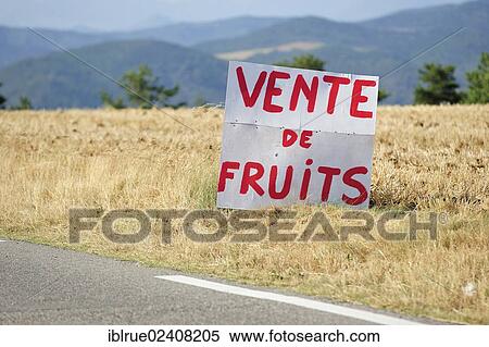 "Fruit for sale sign near Puimoisson, Valensole, Alpes-de-Haute-Provence, Region Rhone-Alpes, France, Europe" View Large Photo Image Stock Photography - "Fruit for sale sign near Puimoisson, Valensole, Alpes-de-Haute-Provence, Region Rhone-Alpes, France, Europe". Fotosearch