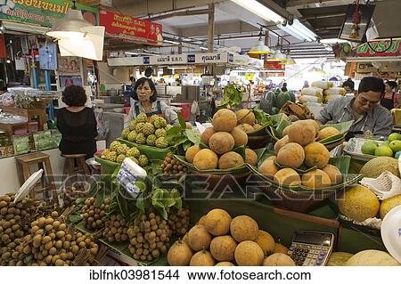 Picture - "Fruits, Or Tor Kor, market for fresh produce, Bangkok, Thailand, Asia". Fotosearch