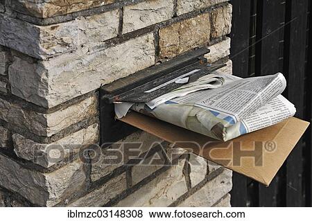 "Full letter box of a house in a wall, Fuerth, Middle Franconia, Bavaria, Germany, Europe" View Large Photo Image Stock Photo - "Full letter box of a house in a wall, Fuerth, Middle Franconia, Bavaria, Germany, Europe". Fotosearch
