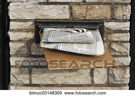 "Full letter box of a house in a wall, Fuerth, Middle Franconia, Bavaria, Germany, Europe" View Large Photo Image Stock Photo - "Full letter box of a house in a wall, Fuerth, Middle Franconia, Bavaria, Germany, Europe". Fotosearch