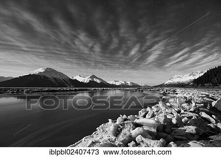 "Full-moon scene at Turnagain Arm, Alaska" View Large Photo Image Stock Image - "Full-moon scene at Turnagain Arm, Alaska". Fotosearch
