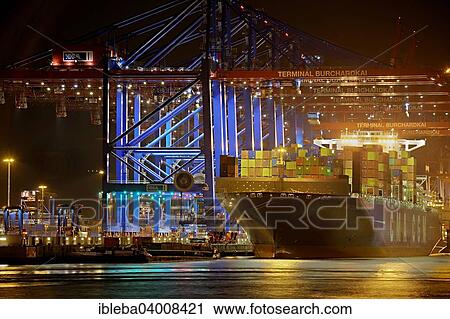 "Fully automatic unloading of container ships, Burchardkai, Hamburg, Germany, Europe" View Large Photo Image Stock Image - "Fully automatic unloading of container ships, Burchardkai, Hamburg, Germany, Europe". Fotosearch