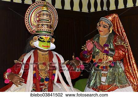 "Fully made-up and costumed Kathakali dancers during a performance, Kochi, Kerala, South India, India, Asia" View Large Photo Image Stock Image - "Fully made-up and costumed Kathakali dancers during a performance, Kochi, Kerala, South India, India, Asia". Fotosearch