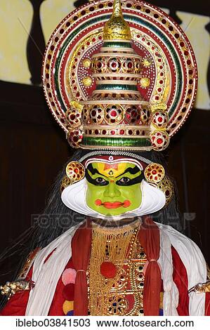 "Fully made-up and costumed Kathakali dancer during a performance, Kochi, Kerala, South India, India, Asia" View Large Photo Image Stock Image - "Fully made-up and costumed Kathakali dancer during a performance, Kochi, Kerala, South India, India, Asia". Fotosearch