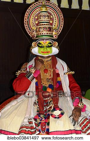 "Fully made-up and costumed Kathakali dancer during a performance, Kochi, Kerala, South India, India, Asia" View Large Photo Image Stock Photo - "Fully made-up and costumed Kathakali dancer during a performance, Kochi, Kerala, South India, India, Asia". Fotosearch