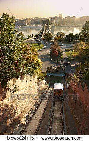 Stock Image - "Funicular Railway, Castle District, Budapest, Hungary, Europe". Fotosearch