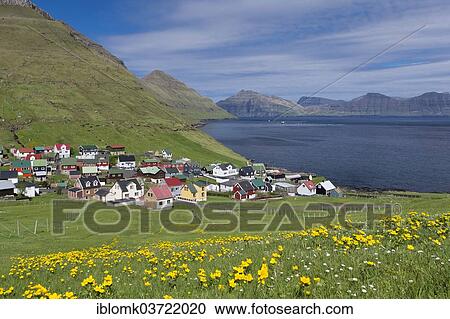 "Funningsfjorour, meadows and the village of Funningur, Funningur, Eysturoy, Faroe Islands, Denmark, Europe" View Large Photo Image Stock Image - "Funningsfjorour, meadows and the village of Funningur, Funningur, Eysturoy, Faroe Islands, Denmark, Europe". Fotosearch