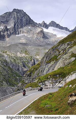 "Furka Pass, behind the Vorderes Garstenhorn, 3166m, and the Rhone Glacier, Upper Rhone Valley at" View Large Photo Image Stock Photo - "Furka Pass, behind the Vorderes Garstenhorn, 3166m, and the Rhone Glacier, Upper Rhone Valley at". Fotosearch