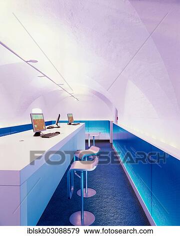 Futuristic internet cafe View Large Photo Image Stock Photo - Futuristic internet cafe. Fotosearch