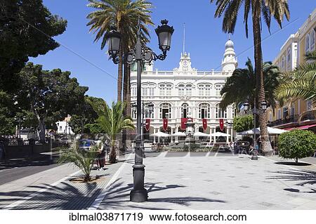 Stock Photo - "Gabinete Literario, Plaza Cairasco, Las Palmas, Gran Canaria, Canary Islands, Spain, Europe". Fotosearch
