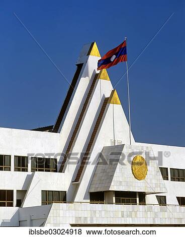 "Gable of Parliament, government buildings with the national flag, Vientiane, Vientiane Province, Laos, Asia" View Large Photo Image Stock Photo - "Gable of Parliament, government buildings with the national flag, Vientiane, Vientiane Province, Laos, Asia". Fotosearch