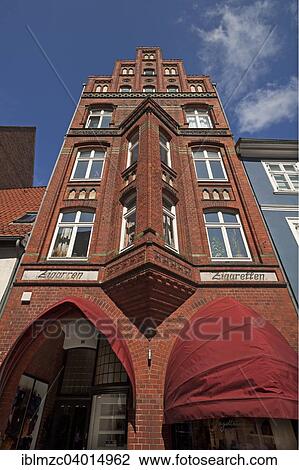 Stock Image - "Gabled house from 1900, Luneburg, Lower Saxony, Germany, Europe". Fotosearch