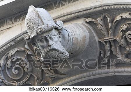 "Gaffkopf, sculptural head on the portal, """"Biblical House"""", Gorlitz, Saxony, Germany, Europe" View Large Photo Image Stock Photograph - "Gaffkopf, sculptural head on the portal, """"Biblical House"""", Gorlitz, Saxony, Germany, Europe". Fotosearch