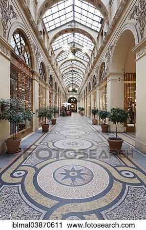 Stock Image - "Galerie Vivienne shopping arcade, Paris, Region of Ile-de-France, France, Europe". Fotosearch