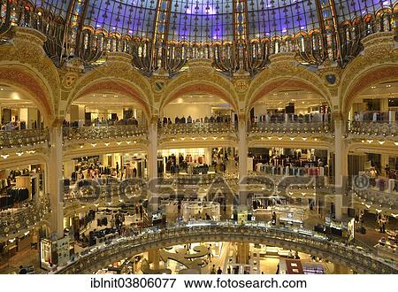 "Galeries Lafayette, Paris, Ile-de-France, France, Europe" View Large Photo Image Stock Photo - "Galeries Lafayette, Paris, Ile-de-France, France, Europe". Fotosearch