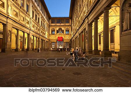 "Galleria degli Uffizi illuminated at night, Florence, Tuscany, Italy, Europe" View Large Photo Image Stock Photo - "Galleria degli Uffizi illuminated at night, Florence, Tuscany, Italy, Europe". Fotosearch