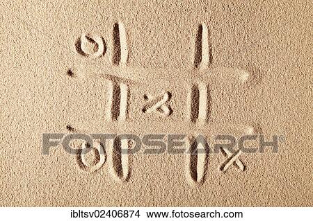 "Game of tic tac toe, drawn in sand" View Large Photo Image Picture - "Game of tic tac toe, drawn in sand". Fotosearch