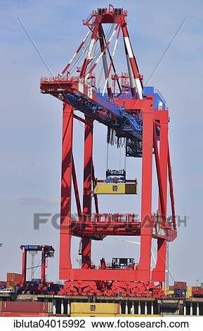 "Gantry crane, quay, Wilhelm Kaisen Terminal, Container Terminal Bremerhaven, Bremerhaven, Bremen, Germany, Europe" View Large Photo Image Stock Image - "Gantry crane, quay, Wilhelm Kaisen Terminal, Container Terminal Bremerhaven, Bremerhaven, Bremen, Germany, Europe". Fotosearch
