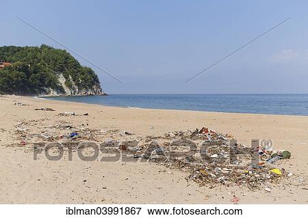 "Garbage, flotsam and jetsam on the beach, Black Sea, Kapisuyu, Bartin Province, Black Sea Region, Turkey, Asia" View Large Photo Image Stock Photo - "Garbage, flotsam and jetsam on the beach, Black Sea, Kapisuyu, Bartin Province, Black Sea Region, Turkey, Asia". Fotosearch