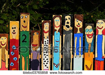 "Garden fence with painted fence boards, Spraitbach, Baden-Wuerttemberg, Germany, Europe" View Large Photo Image Stock Photo - "Garden fence with painted fence boards, Spraitbach, Baden-Wuerttemberg, Germany, Europe". Fotosearch