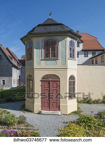 Stock Photo - "Garden pavilion, 1743, of the former Palais Schardt palace, at the rear, today a site for cultural events, Weimar, Thuringia, Germany, Europe". Fotosearch