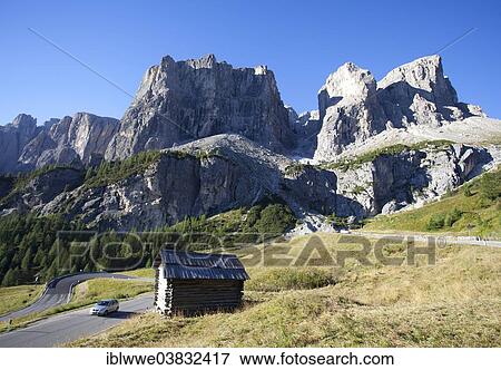 Stock Photo - "Gardena Pass, Sella Group, Dolomites, Alto Adige, Italy, Europe". Fotosearch
