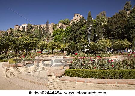 "Gardens of Jardines de Pedro Luis Alonso with Alcazaba Fortress at the rear, Malaga, Andalucia, Spain, Europe, PublicGround, Europe" View Large Photo Image Picture - "Gardens of Jardines de Pedro Luis Alonso with Alcazaba Fortress at the rear, Malaga, Andalucia, Spain, Europe, PublicGround, Europe". Fotosearch