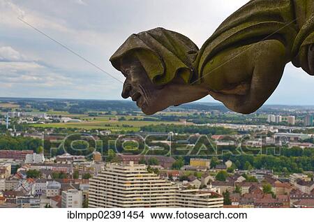 Picture - "Gargoyle, Ulm Minster, Ulm, Baden-Wuerttemberg, Germany, Europe". Fotosearch