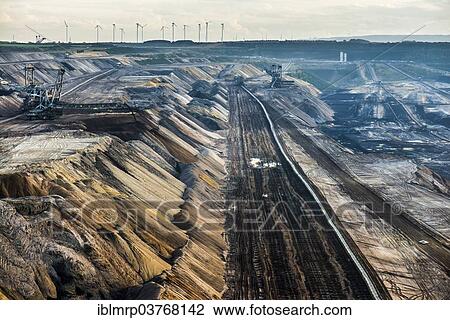 Stock Image - "Garzweiler II mining area, open-cast lignite mine, Garzweiler, Juechen, North Rhine-Westphalia, Germany, Europe". Fotosearch