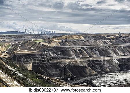 Stock Photo - "Garzweiler opencast lignite mine, Grevenbroich, Rhineland, North Rhine-Westphalia, Germany, Europe". Fotosearch