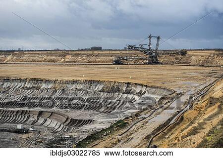 Stock Photography - "Garzweiler opencast lignite mine, Grevenbroich, Rhineland, North Rhine-Westphalia, Germany, Europe". Fotosearch