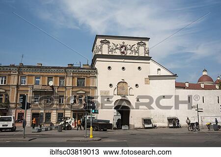 Stock Image - "Gate of Dawn, Ausros Vartai, Vilnius, Lithuania, Baltic States, Europe". Fotosearch