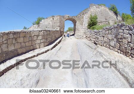 "Gate of the medieval fortress, Chufut-Kale, near Bakhchysarai, Crimea, Ukraine, Europe" View Large Photo Image Stock Image - "Gate of the medieval fortress, Chufut-Kale, near Bakhchysarai, Crimea, Ukraine, Europe". Fotosearch